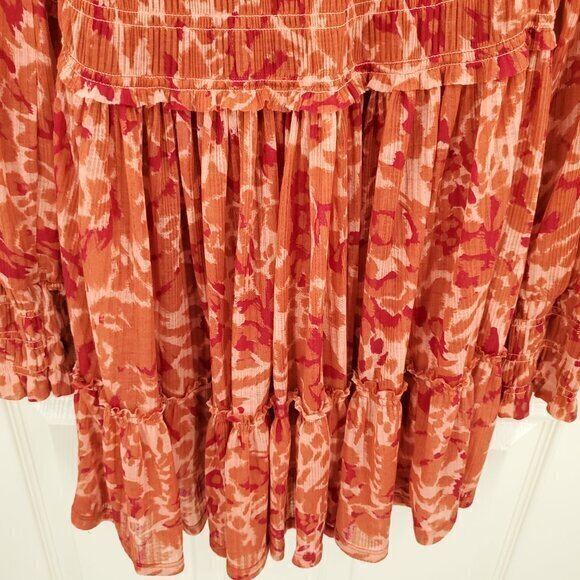 Free People Dark Romantic Tunic S Merlot Combo (Orange/Red) - Picture 13 of 16